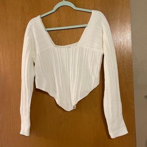 White Crop Sweater